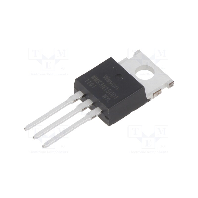 1 pcs x WAYON - WMK3N150D1 - Transistor: N-MOSFET, WMOS™ D1, unipolar, 1.5kV, 3A, Idm: 12A, 125W