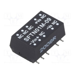 1 pcs x MEAN WELL - SFTN01M-09 - Converter: DC/DC, 1W, Uin: 10.8÷13.2V, Uout: 9VDC, Iout: 11.1÷111mA