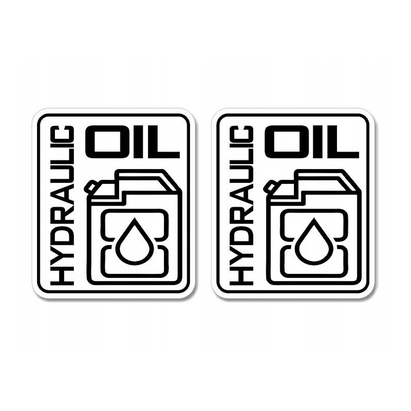 Hydraulic fluid stickers marking hydraulic oil