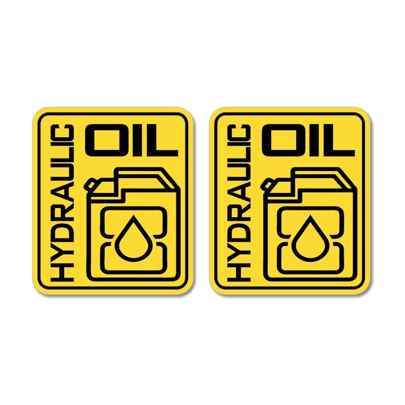 Hydraulic fluid stickers marking hydraulic oil