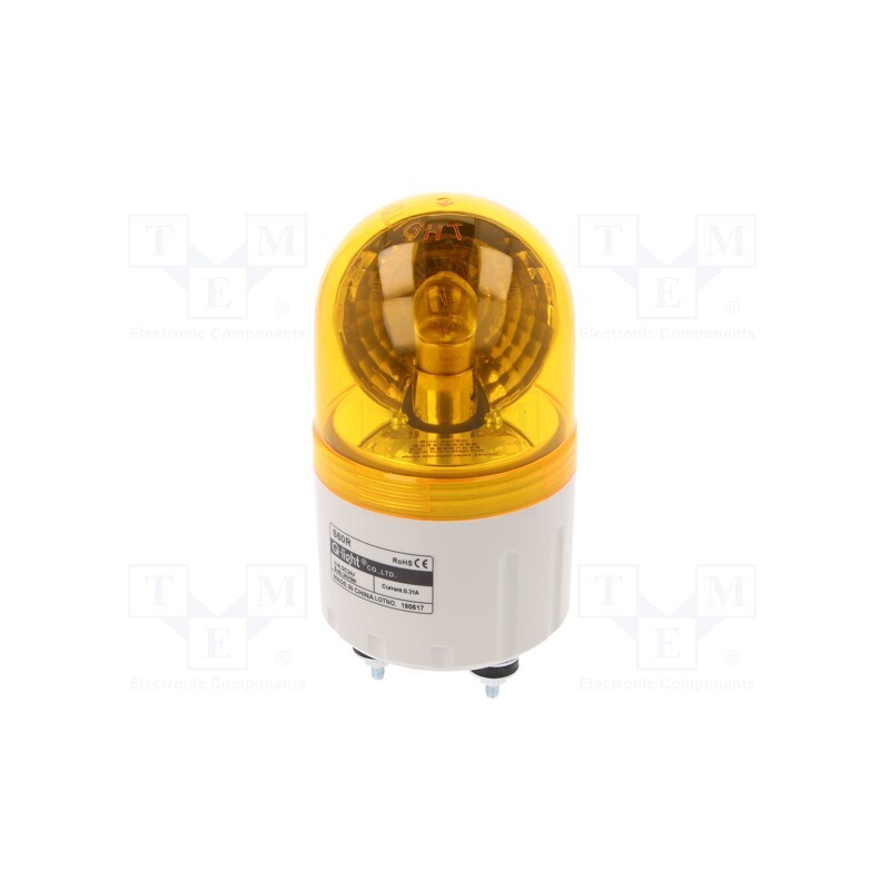 1 pcs x QLIGHT - S60R-24-A - Signaller: lighting, rotating light, amber, S60, 24VDC, IP44, 310mA