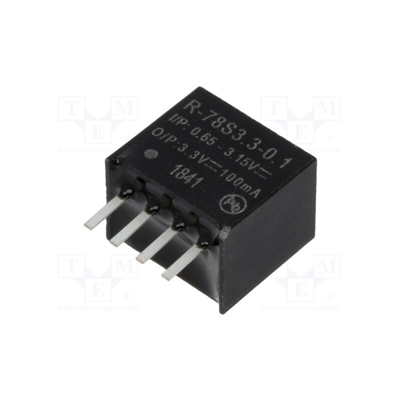 1 pcs x RECOM - R-78S3.3-0.1 - Converter: DC/DC, 0.33W, Uin: 0.65÷3.15V, Uout: 3.3VDC, Iout: 0.1A