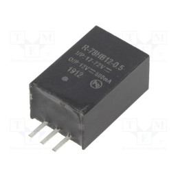 1 pcs x RECOM - R-78HB12-0.5 - Converter: DC/DC, 6W, Uin: 17÷72V, Uout: 12VDC, Iout: 0.5A, SIP3, PCB