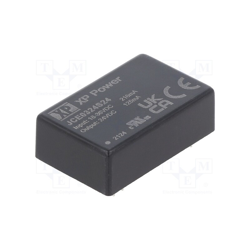 1 pcs x XP POWER - JCE0324S24 - Converter: DC/DC, 3W, Uin: 18÷36V, Uout: 24VDC, Iout: 125mA, DIP24