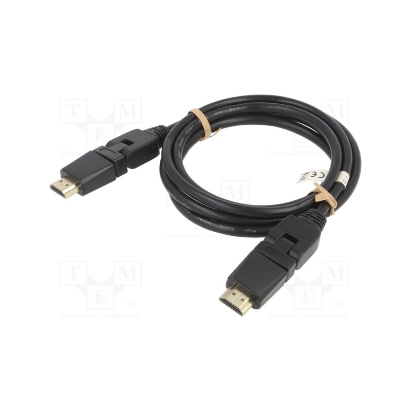 1 pcs x Goobay - 61283 - Cable, HDCP 2.2,HDMI 2.0, HDMI plug movable 360°,both sides