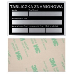 Universal nameplate 85x50mm, 3m adhesive