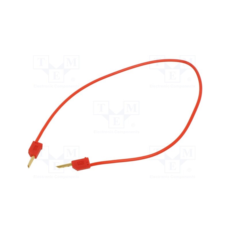 1 pcs x STu00c4UBLI - 28.0033-03022 - Test lead, 60VDC, 30VAC, 10A, non-insulated, Len: 0.3m, red