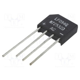 1 pcs x NTE Electronics - NTE5320 - Bridge rectifier: single-phase, Urmax: 1kV, If: 4A, Ifsm: 200A, flat