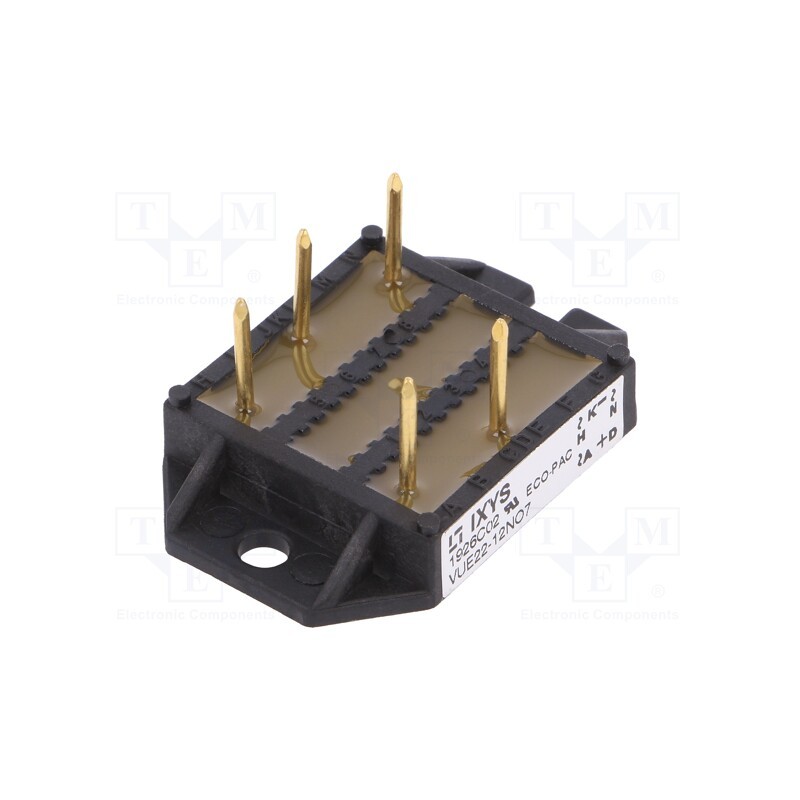 1 pcs x IXYS - VUE22-12NO7 - Bridge rectifier: three-phase, Urmax: 1.2kV, If: 24A, Ifsm: 40A, THT