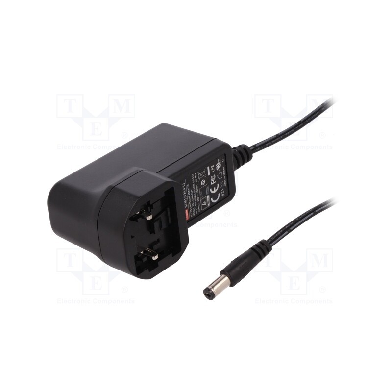 1 pcs x MEAN WELL - GEM12I24-P1J - Power supply: switched-mode, plug, 24VDC, 0.5A, 12W, Out: 5,5/2,1