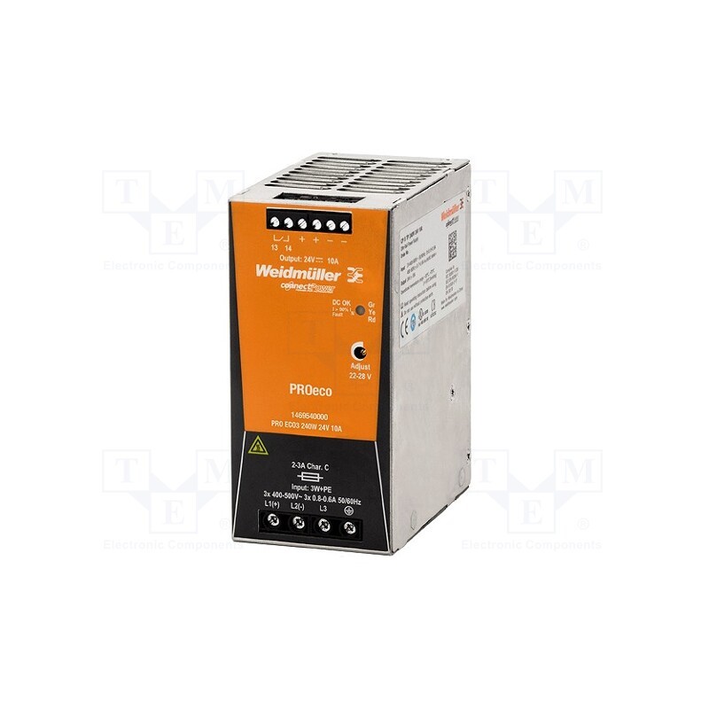 1 pcs x WEIDMu00dcLLER - 1469540000 - Power supply: switched-mode, for DIN rail, 240W, 24VDC, 10A, OUT: 1