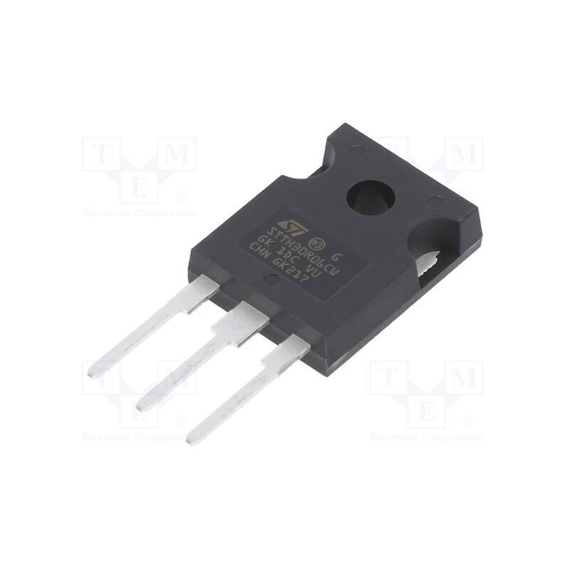 1 pcs x STMicroelectronics - STTH30R06CW - Diode: rectifying, THT, 600V, 30A, , Ifsm: 120A, TO247, Ir: 800uA
