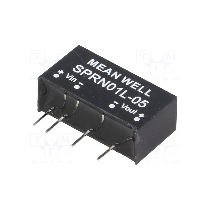 1 pcs x MEAN WELL - SPRN01L-05 - Converter: DC/DC, 1W, Uin: 4.75÷5.5V, Uout: 5VDC, Iout: 0÷200mA, SIP6