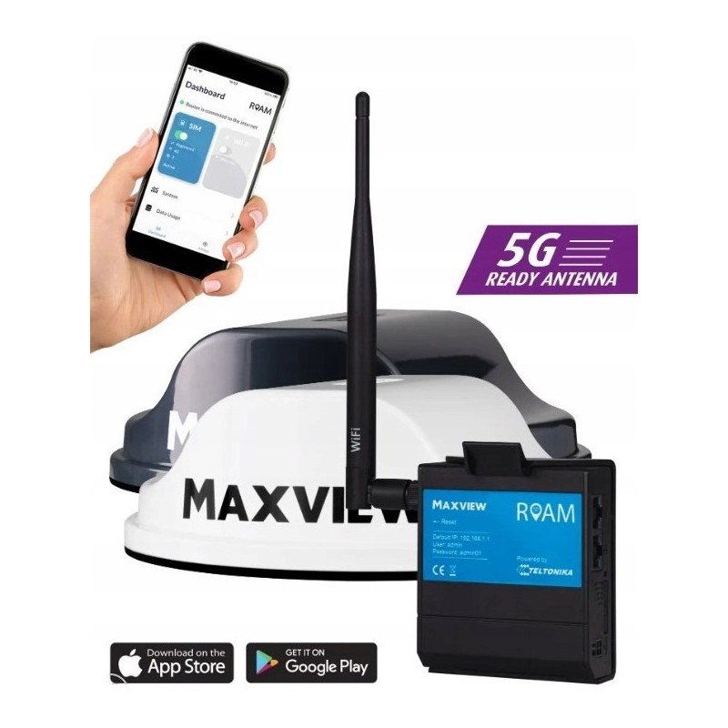 Maxview roam mobile wifi system router antenna for camper yacht trailer