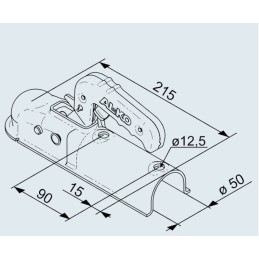 Alko AK7 ball hitch 750kg 50mm trailer tube