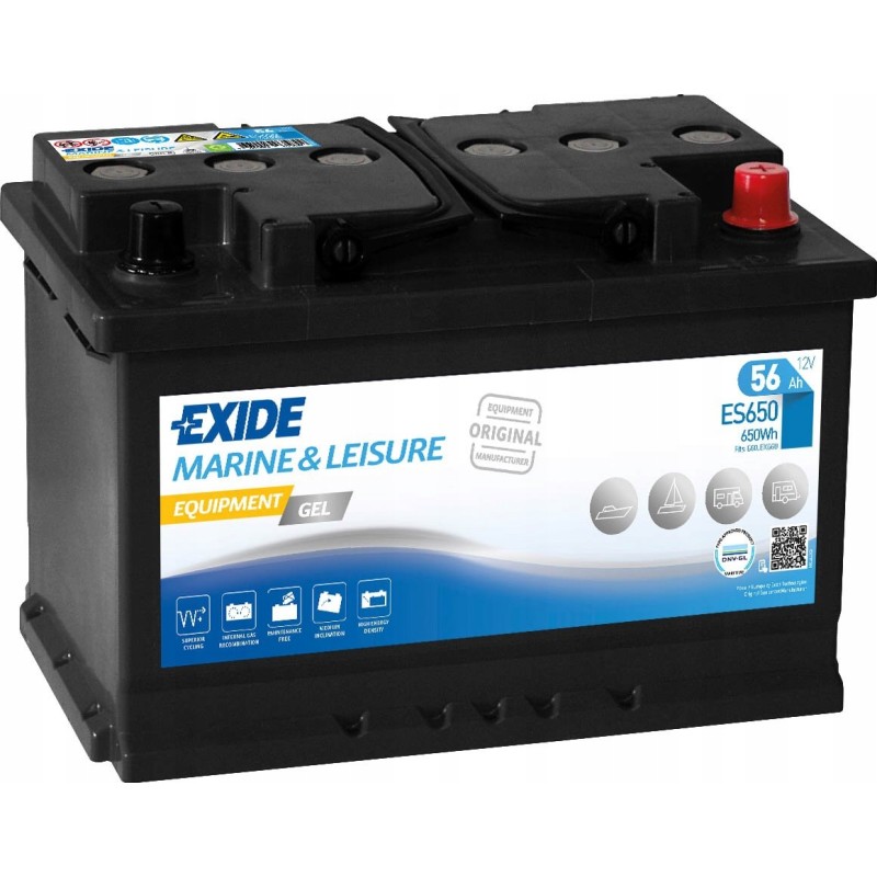 Gel exide battery 12v 56ah 650wh