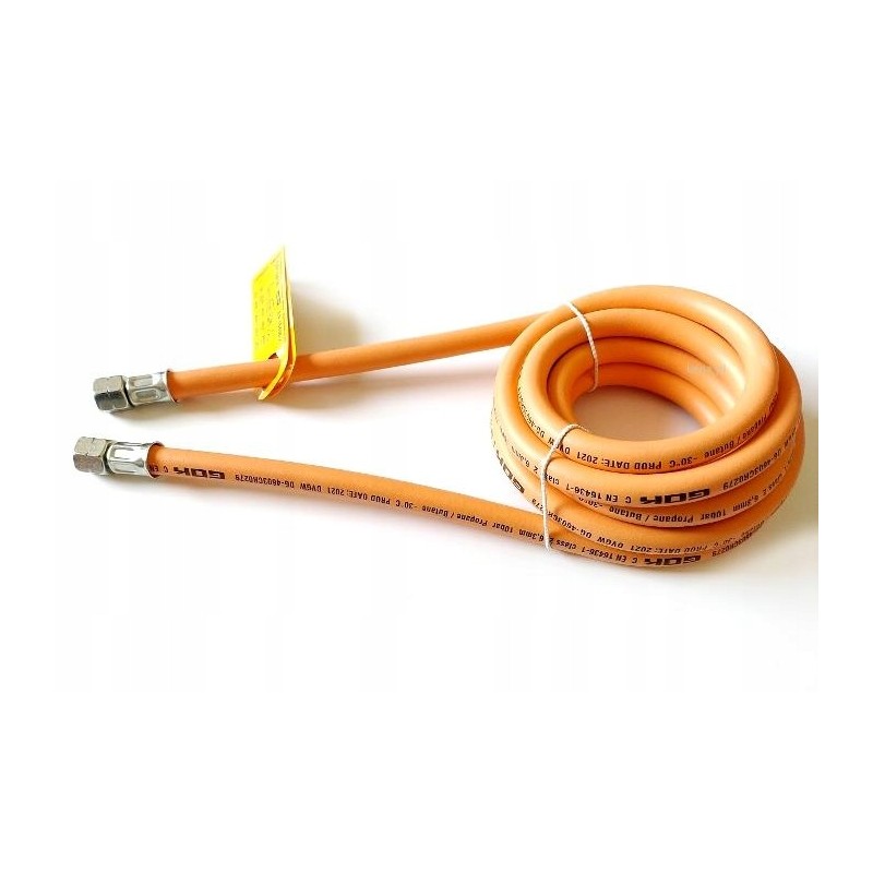 Screw-on gas hose 300 cm for stove grill
