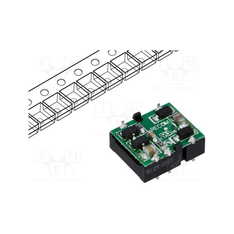1 pcs x RECOM - R1SX-0505-R - Converter: DC/DC, 1W, Uin: 4.5÷5.5V, Uout: 5VDC, Iout: 200mA, SMD