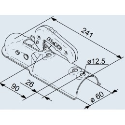 Alko ball hitch, 60 mm pipe, original, 750 kg trailer, strong drawbar