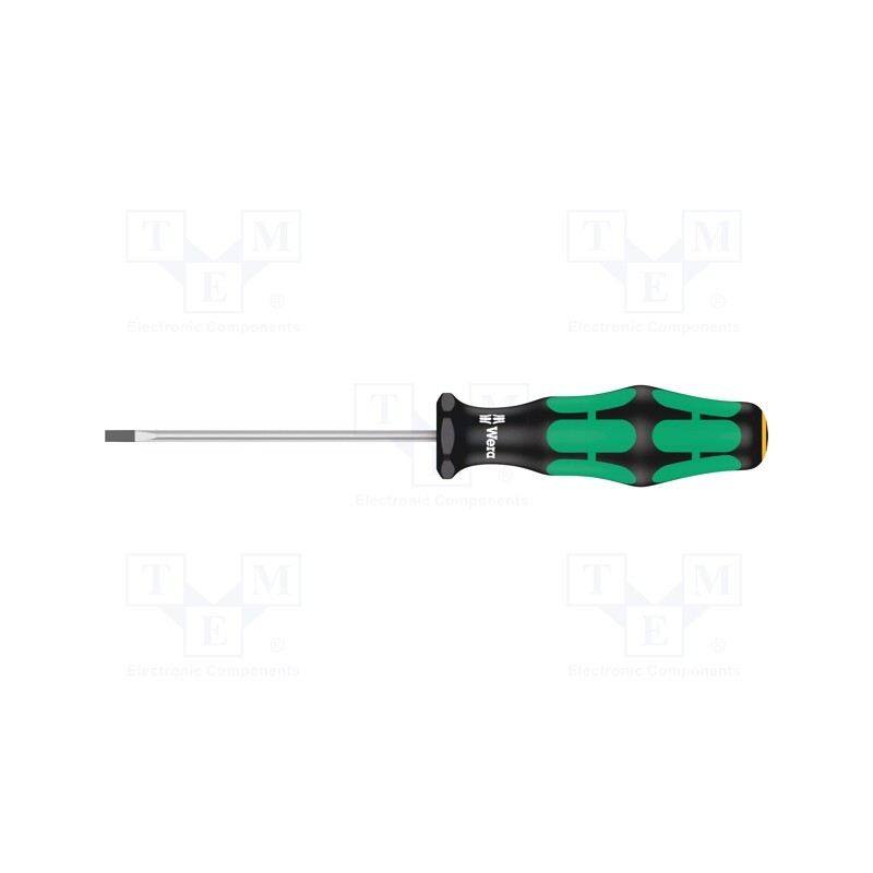 1 pcs x WERA - 5008007001 - Screwdriver, slot, 2,5x0,4mm, Blade length: 75mm