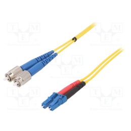 1 pcs x FIBRAIN - G-LC-FC-S-003.0-DX-D-18-Y - Fiber patch cord, FC/UPC,LC/UPC, 3m, Optical fiber: 9/125um, Gold