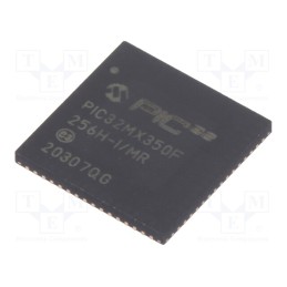 1 pcs x MICROCHIP TECHNOLOGY - PIC32MX350F256H-I/MR - IC: PIC microcontroller, 256kB, 2.3÷3.6VDC, SMD, QFN64, PIC32, 8MHz