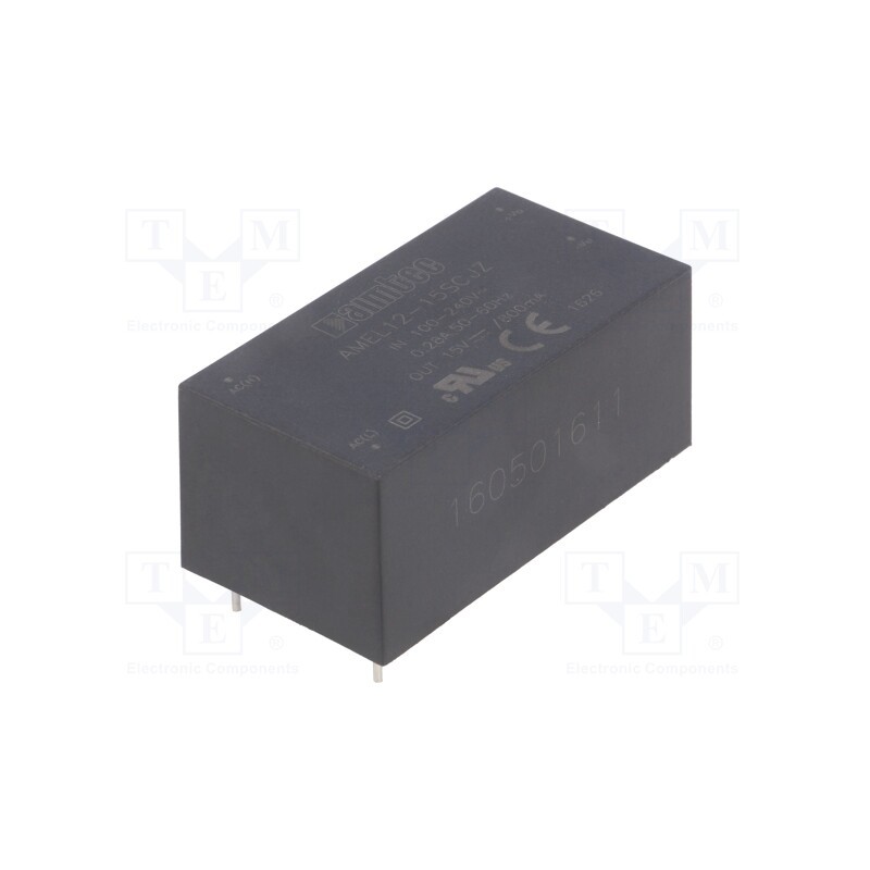 1 pcs x AIMTEC - AMEL12-15SCJZ - Converter: AC/DC, 12W, 85÷264VAC, Usup: 100÷370VDC, Uout: 15VDC