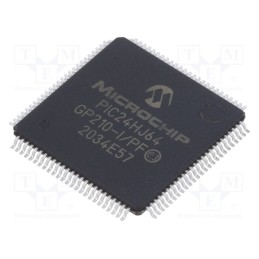 1 pcs x MICROCHIP TECHNOLOGY - PIC24HJ64GP210-I/PF - IC: PIC microcontroller, 64kB, SMD, TQFP100, PIC24, 8kBSRAM