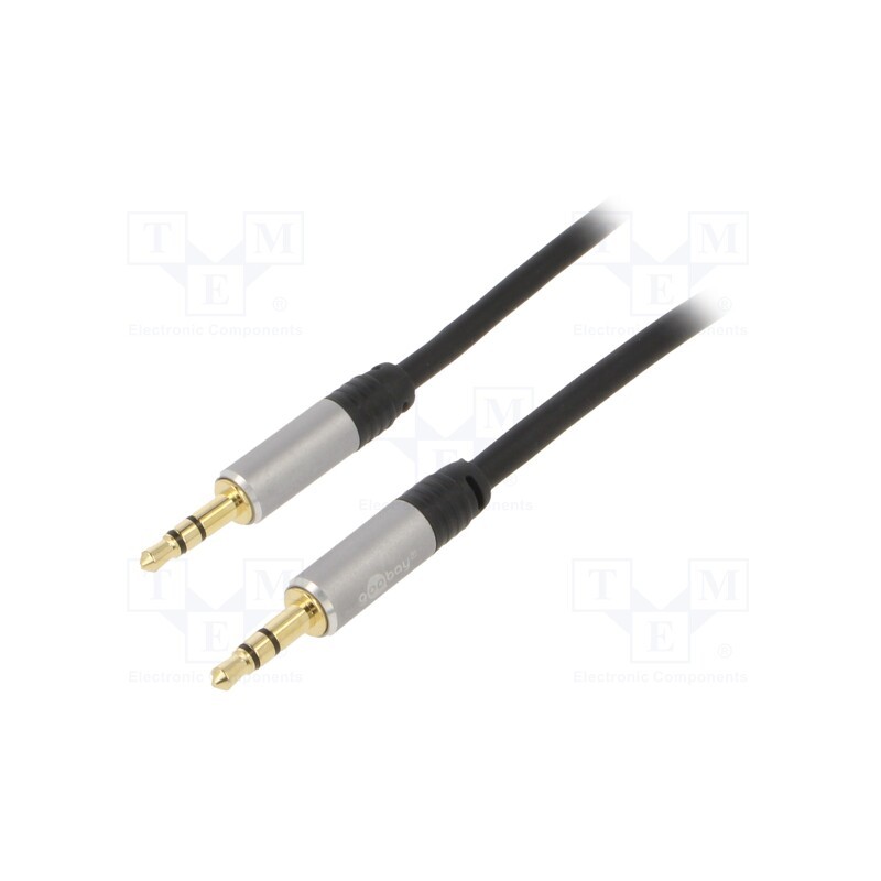 1 pcs x Goobay - 79133 - Cable, Jack 3.5mm 3pin plug,both sides, 5m, Plating: gold-plated
