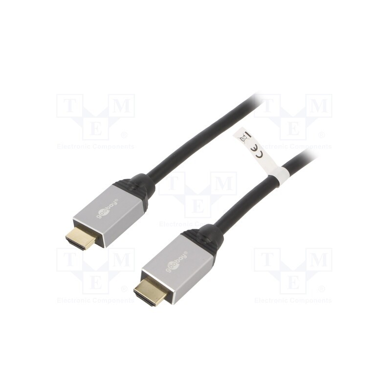 1 pcs x Goobay - 75603 - Cable, HDMI 2.0, HDMI plug,both sides, PVC, textile, Len: 1.5m