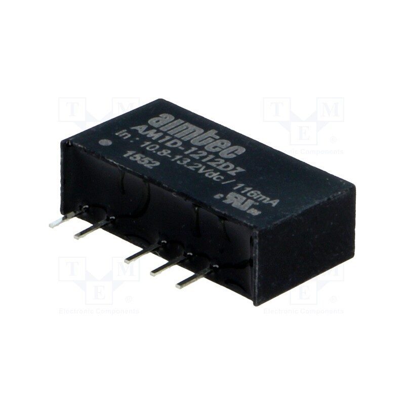 1 pcs x AIMTEC - AM1D-1212DZ - Converter: DC/DC, 1W, Uin: 10.8÷13.2V, Uout: 12VDC, Uout2: -12VDC