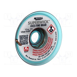 1 pcs x MG CHEMICALS - 423 - Tape: desoldering, halide-free,rosin,RMA,ROL0, W: 1mm, L: 1.5m