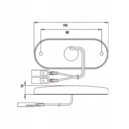 Orange side marker lamp, 110cm caravan
