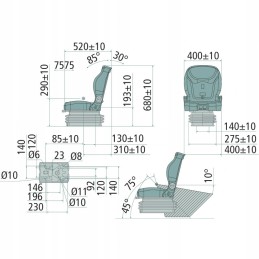 Comfortable seat for narrow vehicles