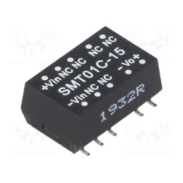 1 pcs x MEAN WELL - SMT01C-15 - Converter: DC/DC, 1W, Uin: 36÷75V, Uout: 15VDC, Iout: 6.7÷67mA, SMD