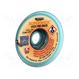 1 pcs x MG CHEMICALS - 424 - Tape: desoldering, halide-free,rosin,RMA,ROL0, W: 1.5mm, L: 1.5m
