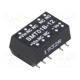 1 pcs x MEAN WELL - SMT01B-12 - Converter: DC/DC, 1W, Uin: 18÷36V, Uout: 12VDC, Iout: 8.3÷83mA, SMD