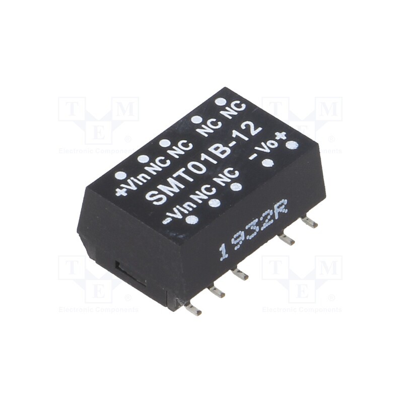1 pcs x MEAN WELL - SMT01B-12 - Converter: DC/DC, 1W, Uin: 18÷36V, Uout: 12VDC, Iout: 8.3÷83mA, SMD