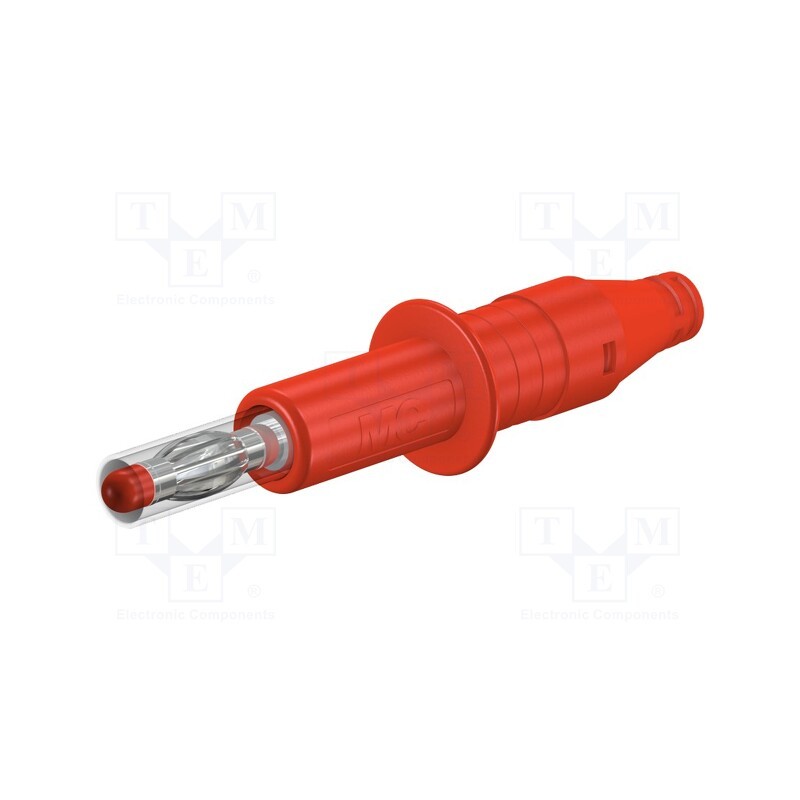 1 pcs x STu00c4UBLI - 66.9584-22 - Plug, 4mm banana, 32A, 600V, red, insulated, 2.5mm2, nickel plated