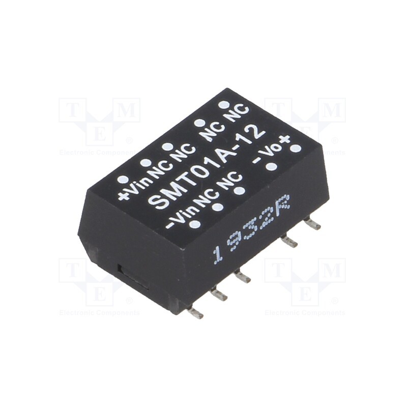 1 pcs x MEAN WELL - SMT01A-12 - Converter: DC/DC, 1W, Uin: 9÷18V, Uout: 12VDC, Iout: 8.3÷83mA, SMD