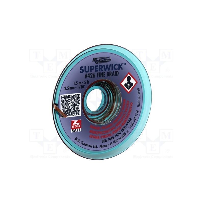 1 pcs x MG CHEMICALS - 426 - Tape: desoldering, halide-free,rosin,RMA,ROL0, W: 2.5mm, L: 1.5m