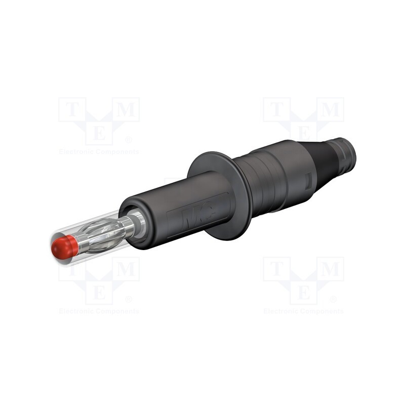1 pcs x STu00c4UBLI - 66.9584-21 - Plug, 4mm banana, 32A, 600V, black, insulated, 2.5mm2, screw, 71mm