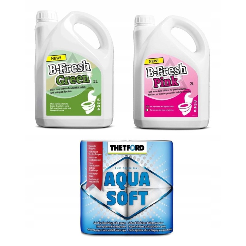 Fluids for chemical toilets, bfresh camping tent