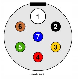 24v 7 pin type n plug, trailer, truck semi-trailer