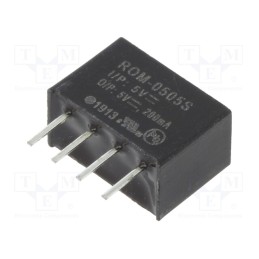 1 pcs x RECOM - ROM-0505S - Converter: DC/DC, 1W, Uin: 4.5÷5.5V, Uout: 5VDC, Iout: 200mA, SIP4