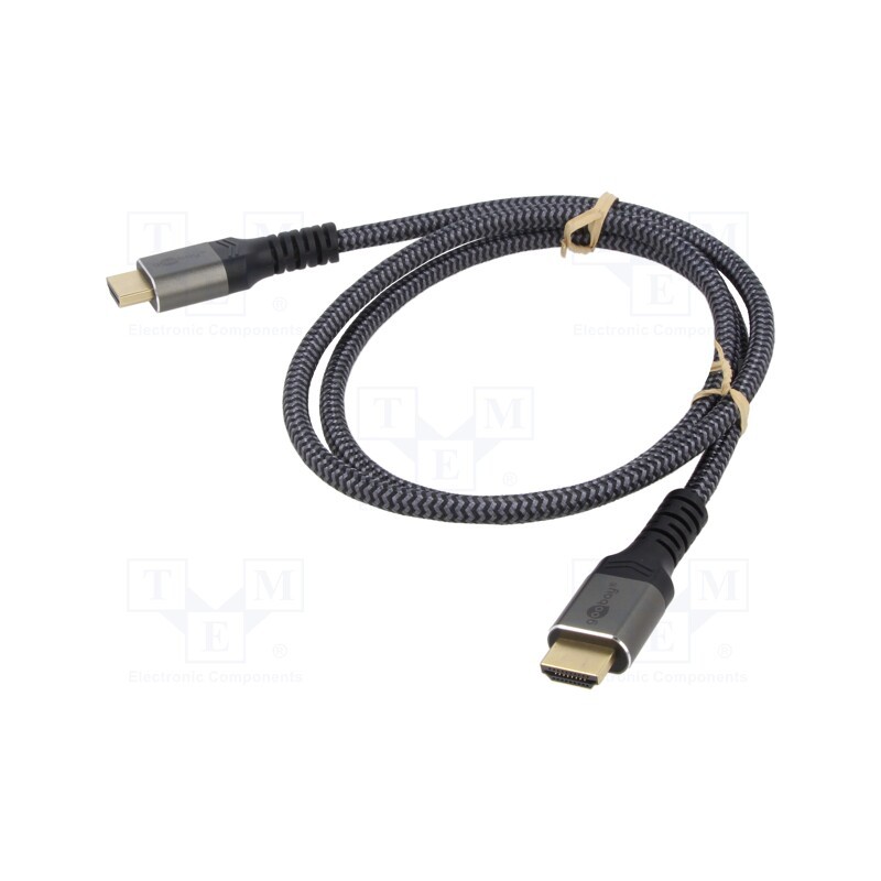 1 pcs x Goobay - 65262 - Cable, HDMI 2.1, HDMI plug,both sides, PVC, textile, Len: 3m