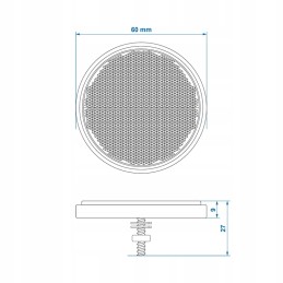Reflector 59mm round yellow fi59 with 5mm thread, 2 pcs
