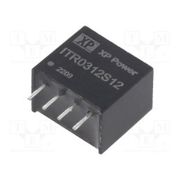 1 pcs x XP POWER - ITR0312S12 - Converter: DC/DC, 3W, Uin: 10.8÷13.2V, Uout: 12VDC, Iout: 250mA, SIP4