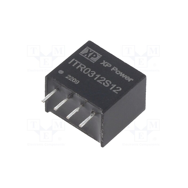 1 pcs x XP POWER - ITR0312S12 - Converter: DC/DC, 3W, Uin: 10.8÷13.2V, Uout: 12VDC, Iout: 250mA, SIP4