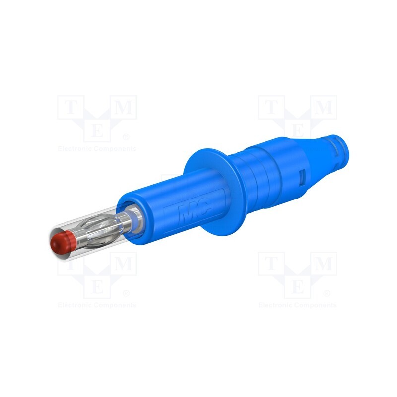 1 pcs x STu00c4UBLI - 66.9584-23 - Plug, 4mm banana, 32A, 600V, blue, insulated, 2.5mm2, nickel plated